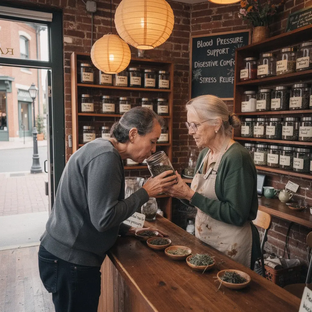 Ember, aki teát iszik, miközben relaxál egy fotelekben.